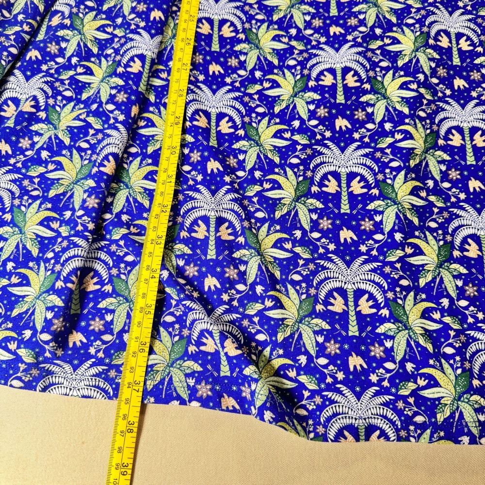 Boden Maxi Skirt Blue Palm Tree Print Elastic Waist Women's‎ US 12R Pockets NWT - Picture 5 of 16